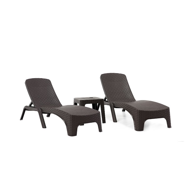 Rainbow Outdoor Roma 3-Piece Chaise Lounger Set-Brown RBO-ROMA-BRW-3CL - main